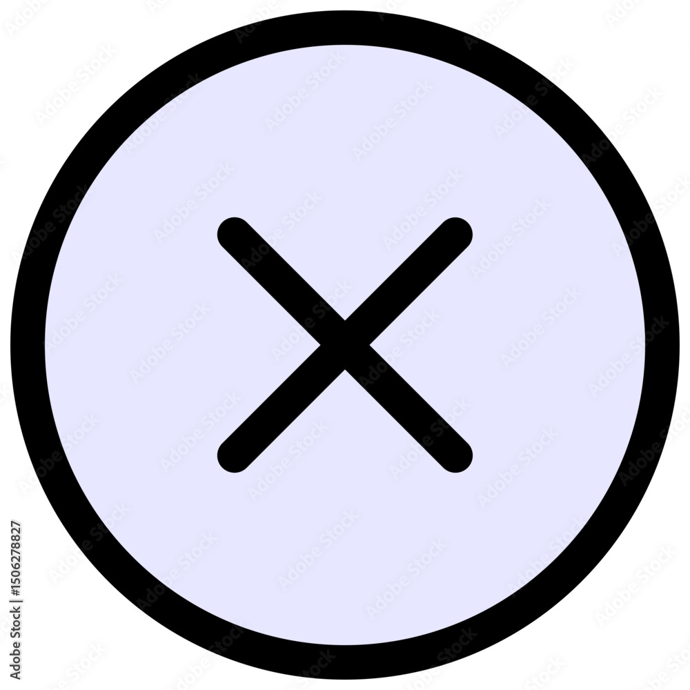 Poster cross button tick vector lineal color isolated icon, user interface icon.