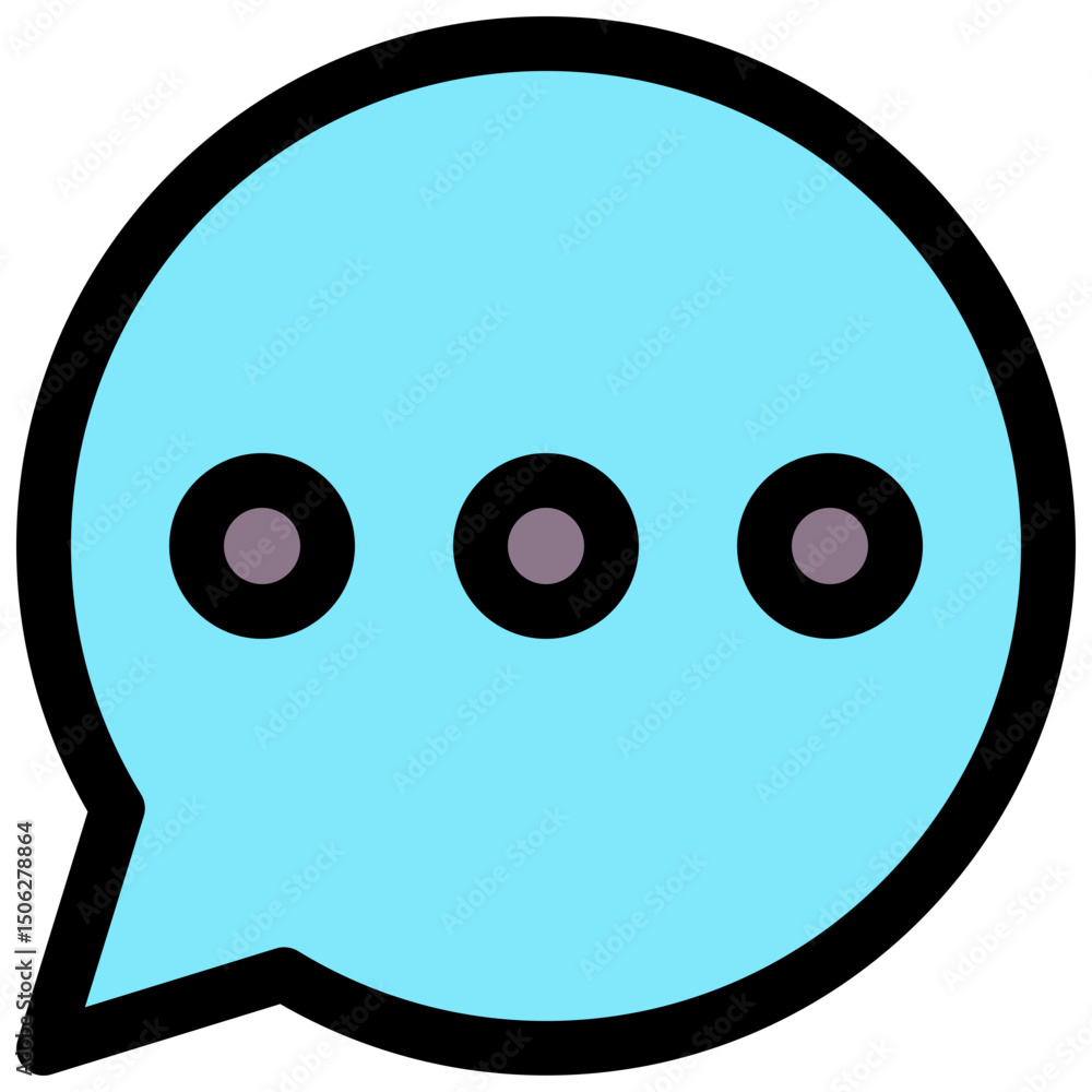 Poster chat bubble vector lineal color isolated icon, user interface icon.