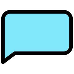 Chat Box Speech Bubble Icon, Communication, Comment Box, Lineal Color Style Isolated Vector Icon,
