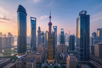 Fototapeta premium Chic Corporate Architecture in Shanghai China Comprehensive Guide