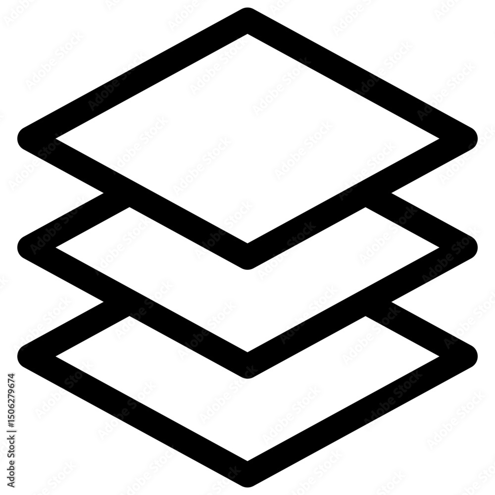 Poster layers vector lineal isolated icon, user interface icon.