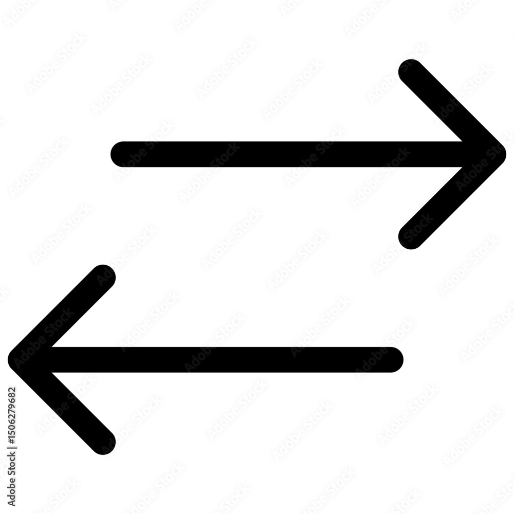 Poster left and right arrows vector lineal isolated icon, user interface icon.