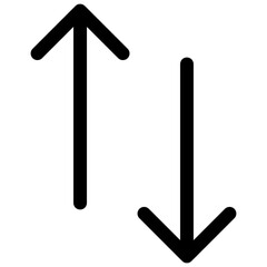 Up And Down Arrow Vector Lineal Isolated Icon, User Interface Icon. 