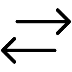 Left And Right Arrows Vector Lineal Isolated Icon, User Interface Icon.