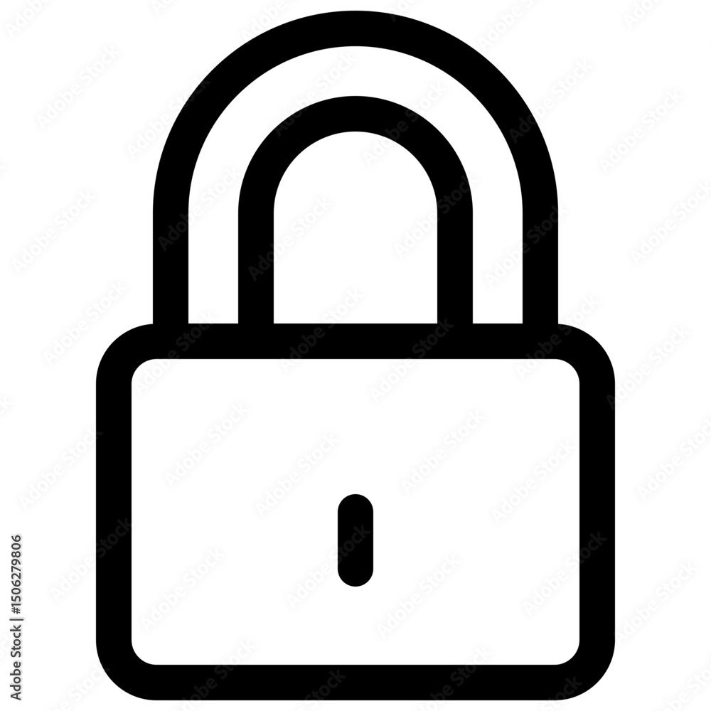 Poster lock, padlock vector lineal isolated icon, user interface icon.