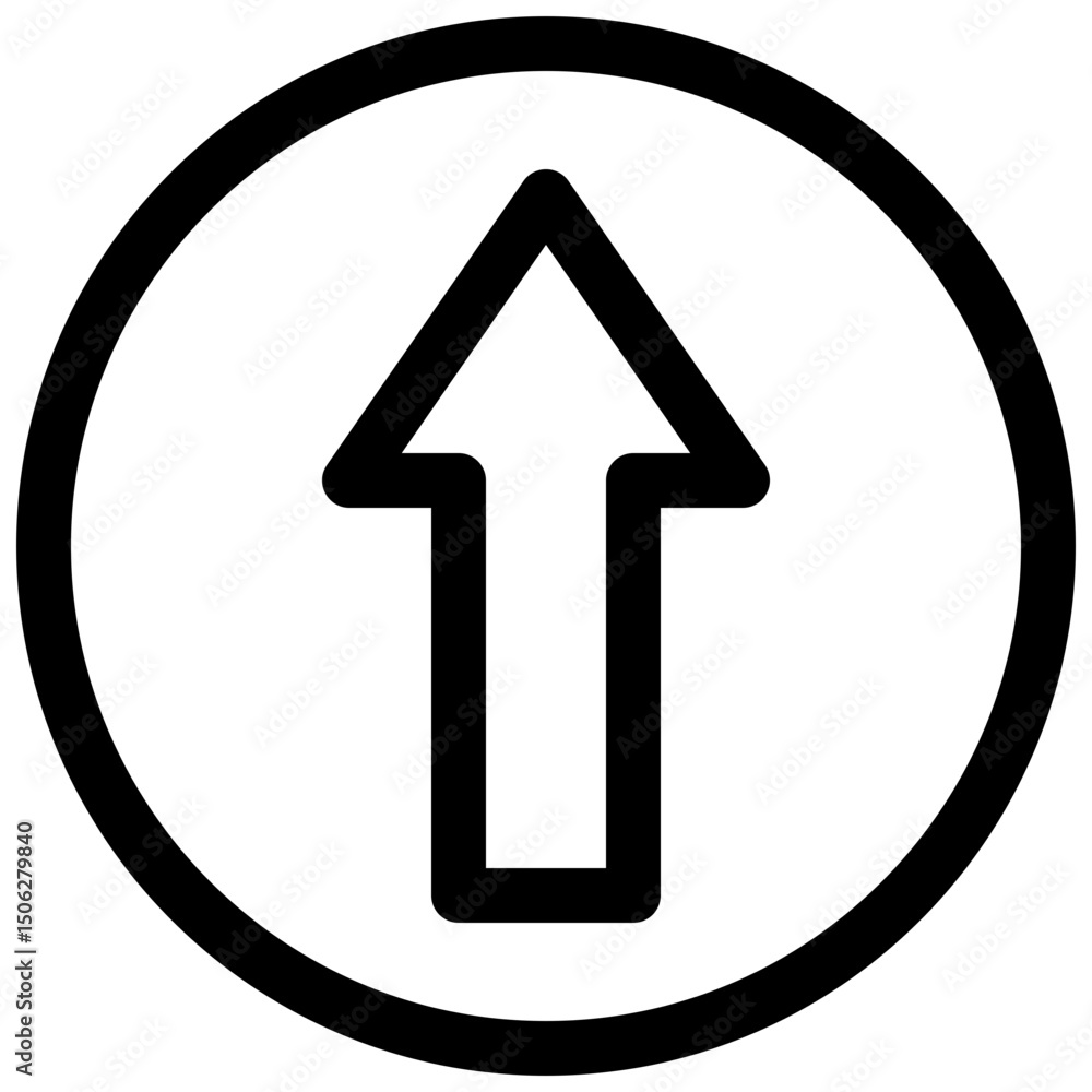 Poster up arrow tick vector lineal isolated icon, user interface icon.