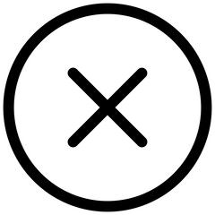 Obraz premium Cross Button Tick Vector Lineal Isolated Icon, User Interface Icon.