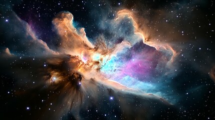 Obraz premium Cosmic Nebula: Stellar Cloudscape