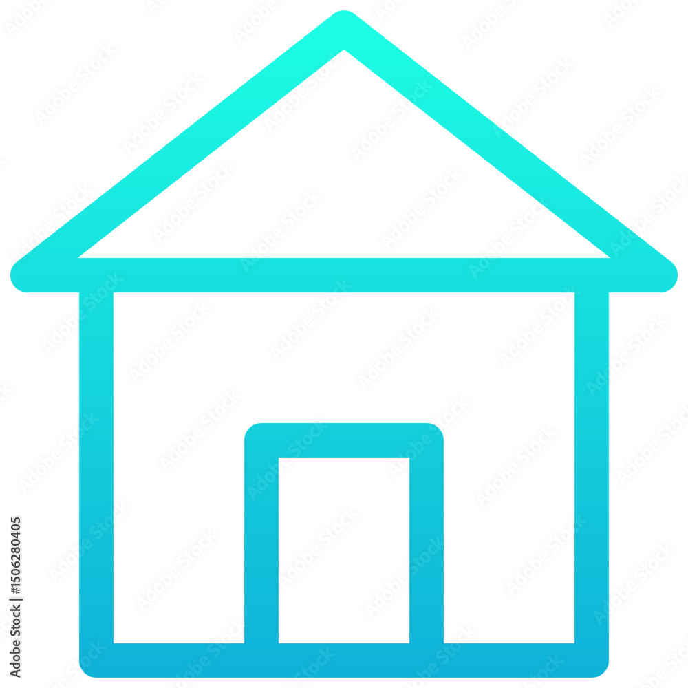 Poster home button vector lineal gradient isolated icon, user interface icon.