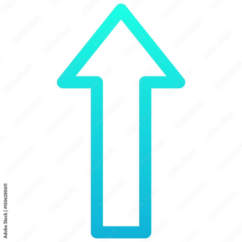 Poster up arrow vector lineal gradient isolated icon, user interface icon.