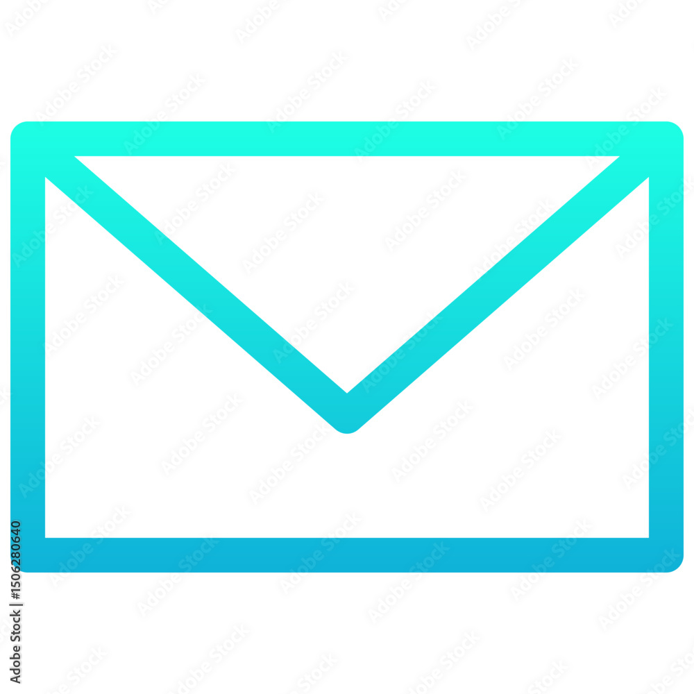 Poster email simple vector lineal gradient isolated icon, user interface icon.