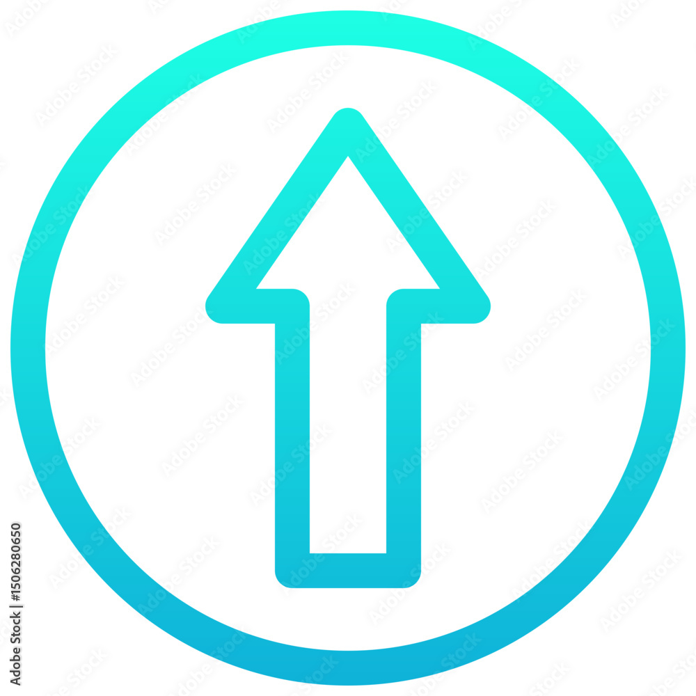 Poster up arrow vector lineal gradient isolated icon, user interface icon.