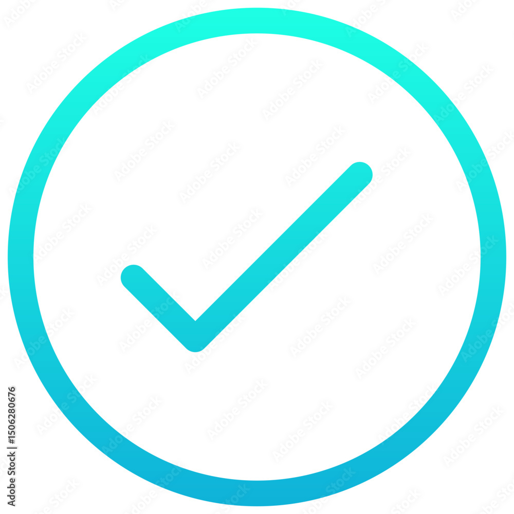 Poster check mark, tick vector lineal gradient isolated icon, user interface icon.