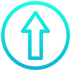 Up Arrow Vector Lineal Gradient Isolated Icon, User Interface Icon.