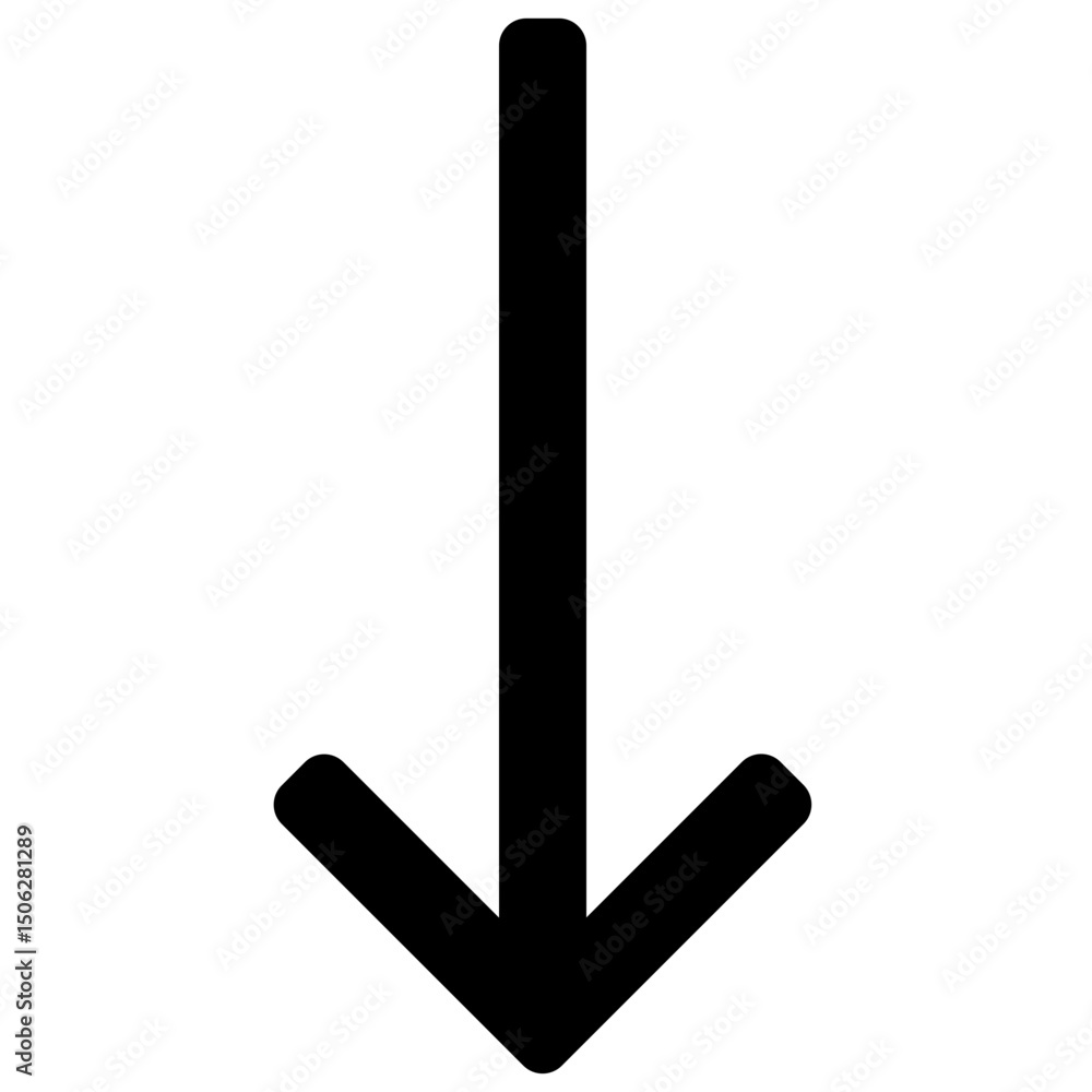 Poster down arrow icon symbol. down arrow icon vector. silhouette style isolated vector icon.