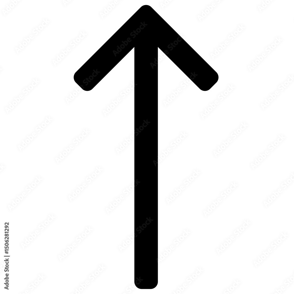Poster upper arrow icon symbol. upper arrow icon vector. silhouette style isolated vector icon.
