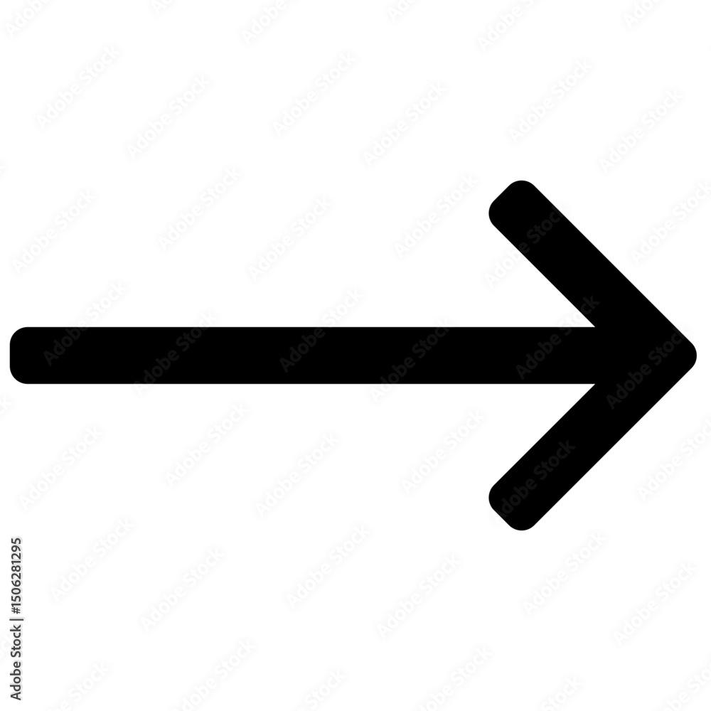 Poster right arrow icon symbol. right arrow icon vector. silhouette style isolated vector icon.