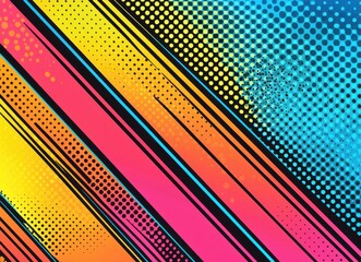 Bold Striped Background with Polka Dots