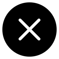 Cross Button Vector Silhouette Isolated Icon, User Interface Icon.