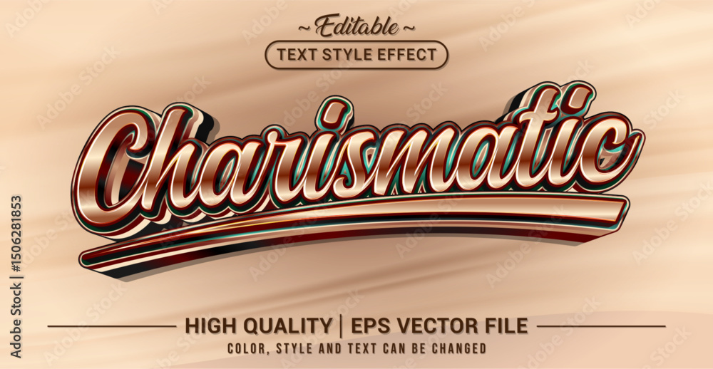 Poster Editable text style effect - Charismatic text style theme. Vector text style illustration template.