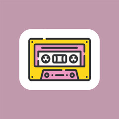 vintage sticker icon illustration
