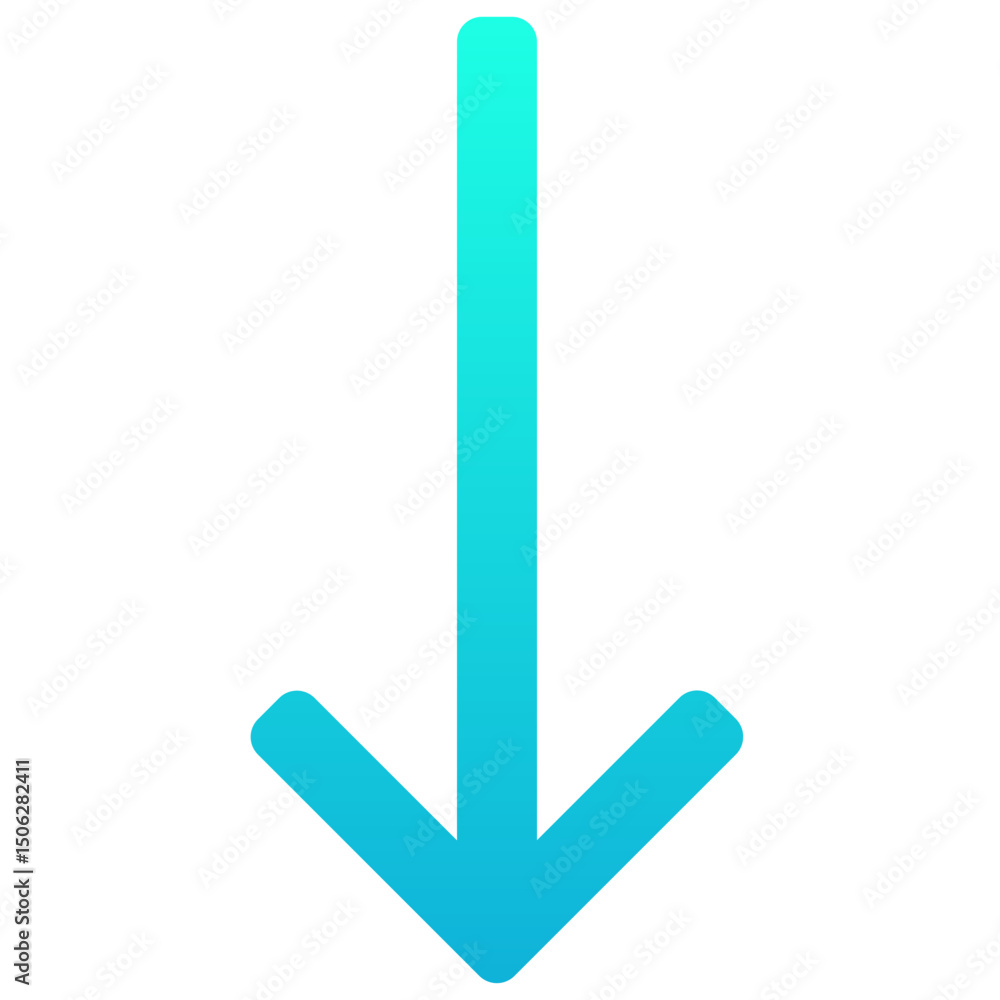 Poster down arrow icon symbol. down arrow icon vector. silhouette gradient style isolated vector icon.