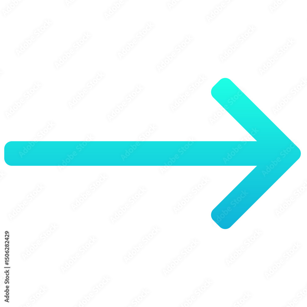 Poster right arrow icon symbol. right arrow icon vector. silhouette gradient style isolated vector icon.