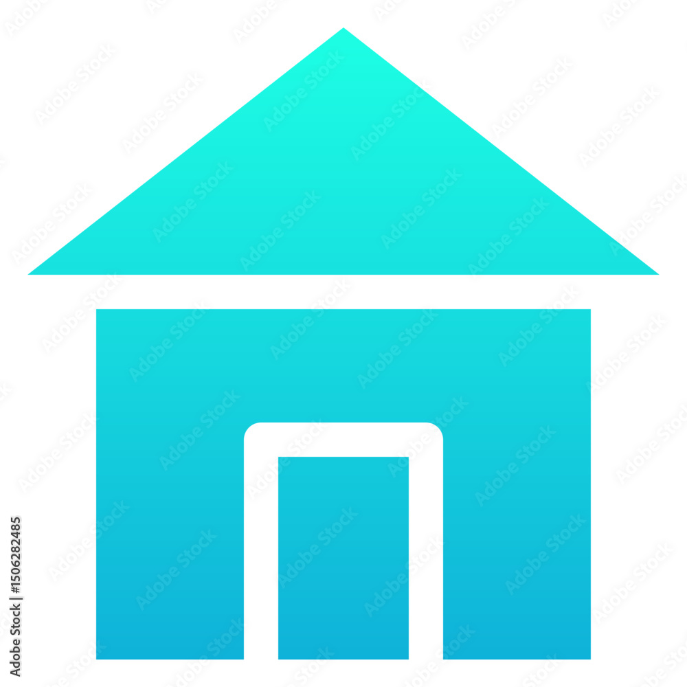 Poster home button vector silhouette gradient isolated icon, user interface icon.