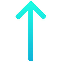 Upper Arrow Icon Symbol. Upper Arrow Icon Vector. Silhouette Gradient Style Isolated Vector Icon.
