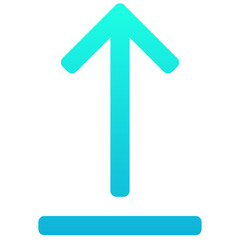 Upload Icon, Vector Icon, Uploading, Isolated Silhouette Gradient Vector Icon.