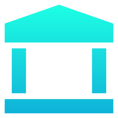 Bank Building Vector Silhouette gradient Isolated Icon, User Interface Icon.	