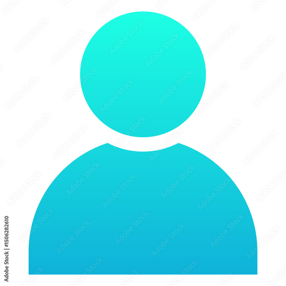 Poster user avatar vector silhouette gradient isolated icon, user interface icon.