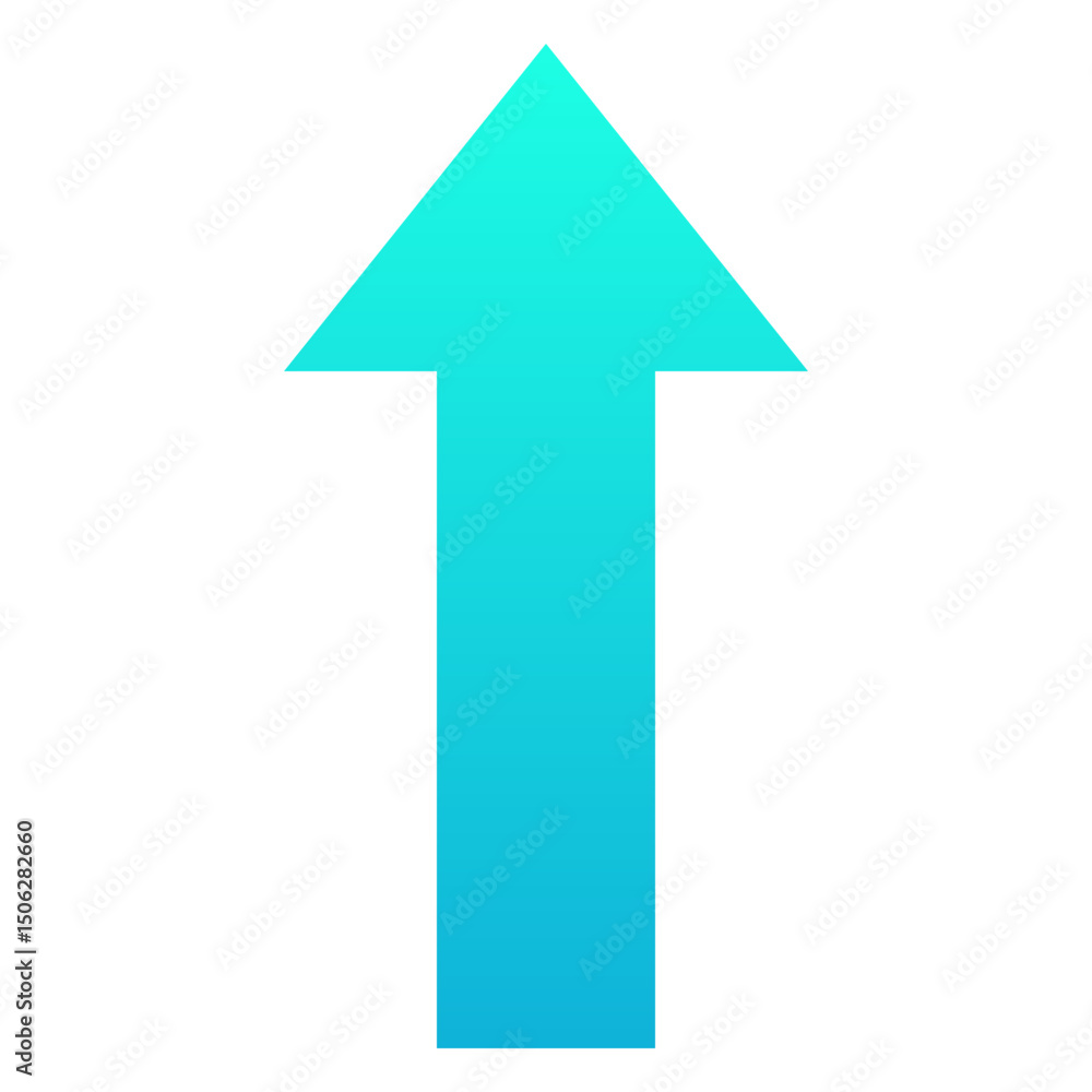 Poster up arrow vector silhouette gradient isolated icon, user interface icon.
