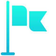  Goal, Achievement, Success Flag Vector Silhouette gradient Isolated Icon, User Interface Icon.