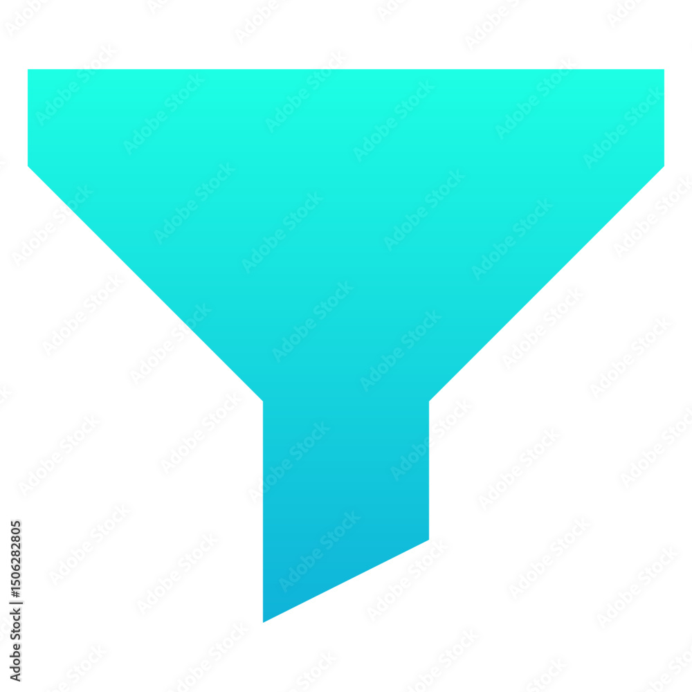 Poster filter icon, funnel vector icon. silhouette gradient style isolated vector icon.