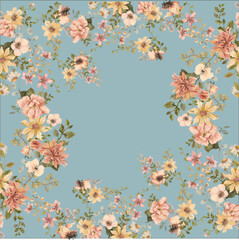 Hello Summer flowers concept design with exotic leaves floral colorfull botanical