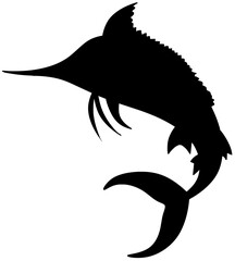 Blue Marlin Silhouette Shadow Vector