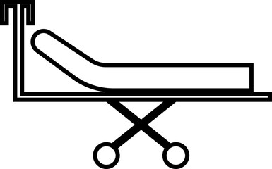 hospital bed icon. Medicine concept. Vector can be used for topics like healthcare, hospital, medical care recovery signs suitable for mobile app, website designs isolated on transparent background.