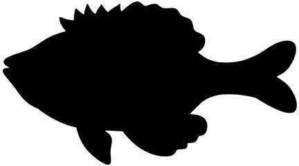 Bluegill Silhouette Fish Shadow Vector
