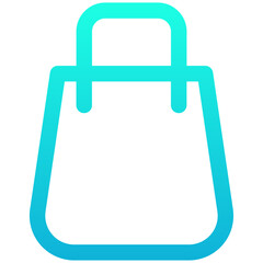 Shopping Bag, Eco Friendly Bag Vector Icon, Lineal gradient Style Isolated Vector Icon.	