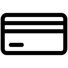 Credit Card, Debit Card Vector Icon, Lineal Style Isolated Vector Icon. 