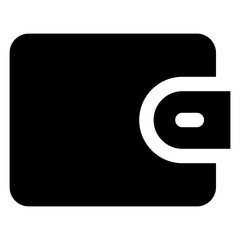 Wallet For Mobile Apps Interface Icon, E Wallet Vector Icon, Silhouette Style Isolated Vector Icon. 