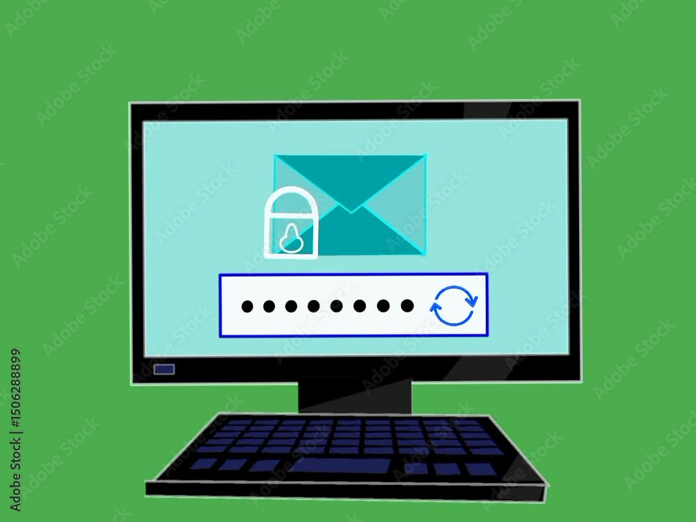 Poster email security and data protection concept. lock icon and password input. cybersecurity and data pro
