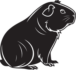 Fototapeta premium Sitting Guinea Pig Silhouette in Side Perspective