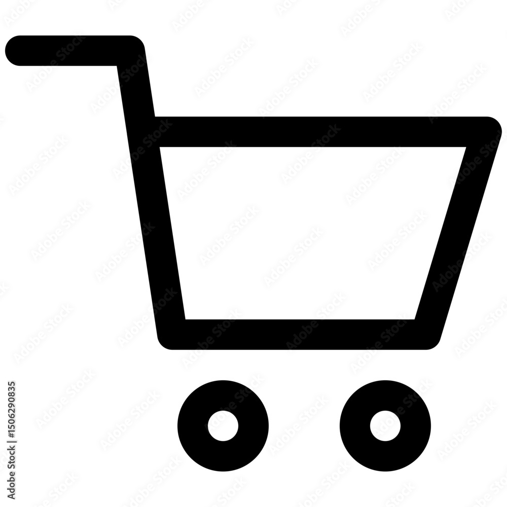 Poster shopping cart for mobile apps interface, cart vector icon, lineal style isolated vector icon.