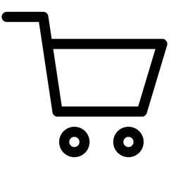 Shopping Cart For Mobile Apps Interface, Cart Vector Icon, Lineal Style Isolated Vector Icon. 