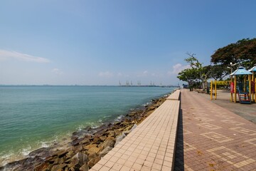 Coastal Promenade with Ocean View in Penang, Malaysia