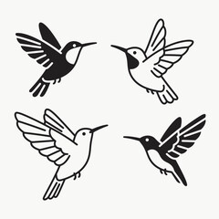 captures graceful hummingbirds mid-air, showcasing nature's elegance and synchronized beauty against a vibrant sky.