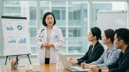 Medical Professional Presenting Data to Colleagues - Powered by Adobe