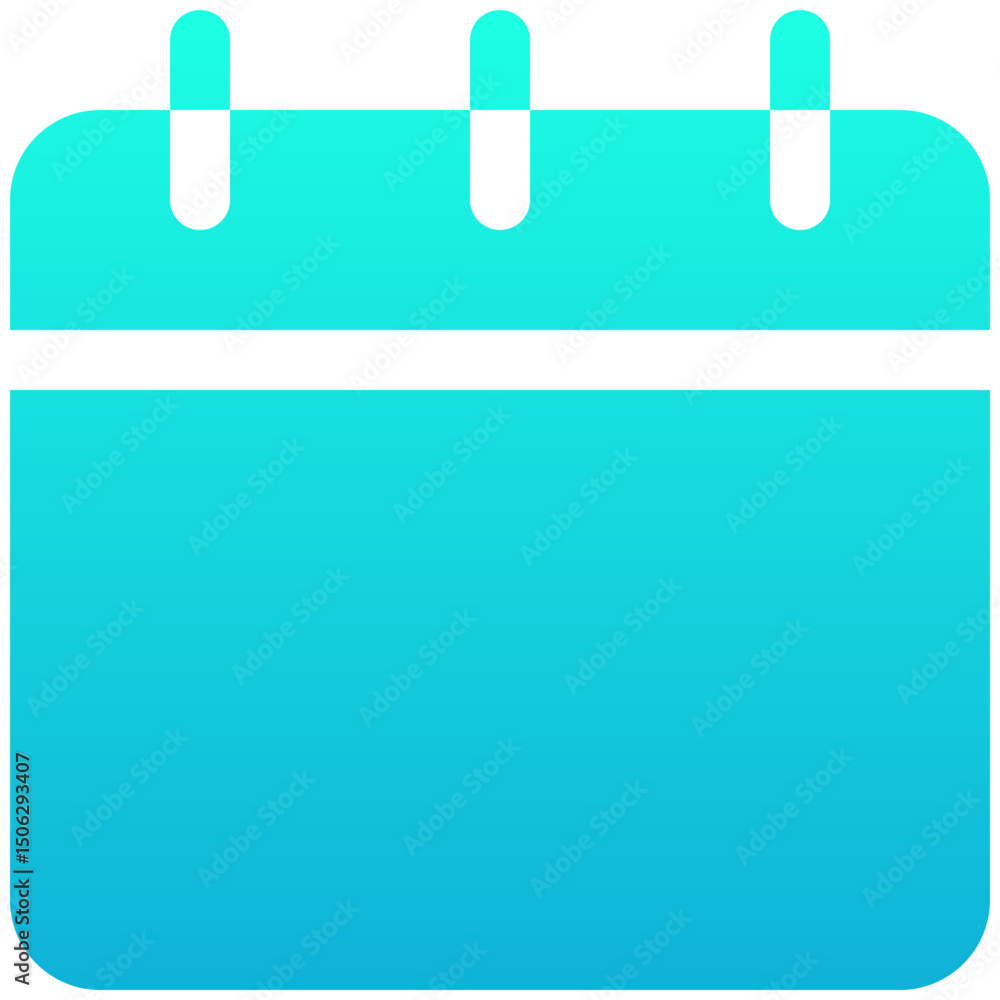 Poster calendar for mobile apps interface vector icons. calendar symbol, silhouette gradient style isolated